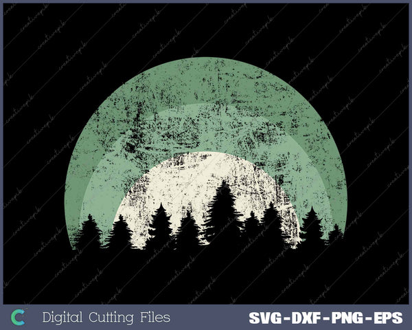 Forest of Evergreen Tree Silhouette Distressed Trees