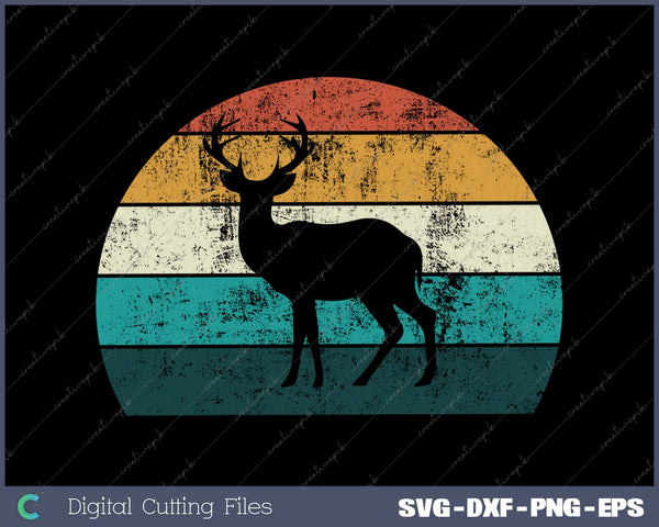 Fun Retro Stag Cool Sunset Male Deer Animal 