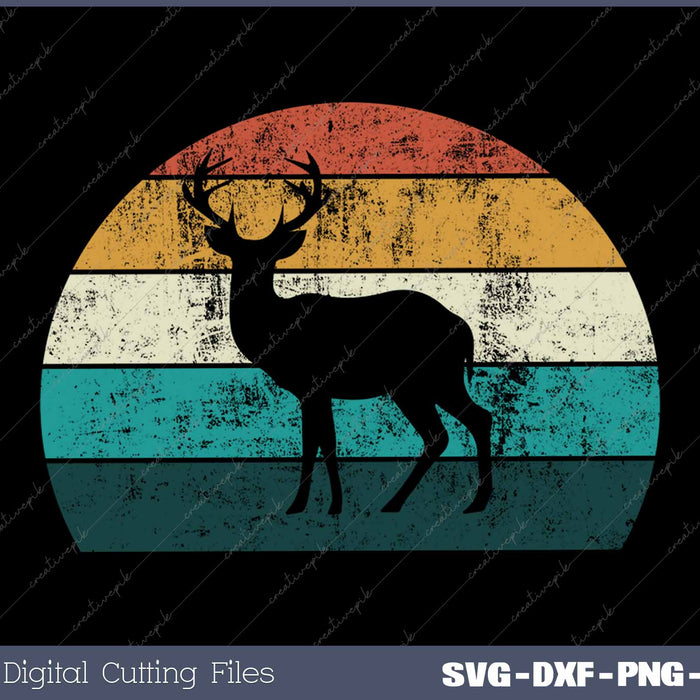 Fun Retro Stag Cool Sunset Male Deer Animal 