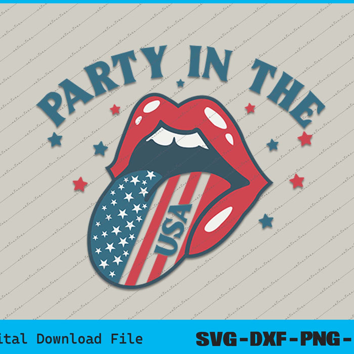 Funny 4th of July Retro Party in the USA SVG PNG Printable Files