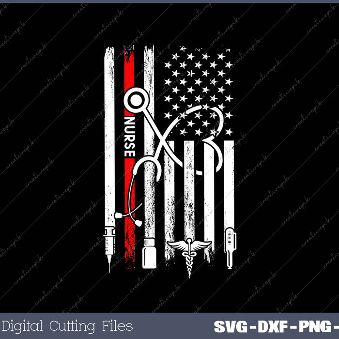 Funny American Patriotic USA Flag Nurse Day Design