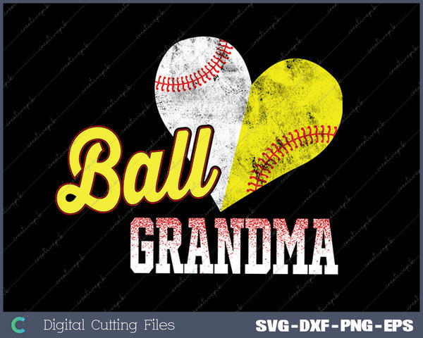 Funny Ball Grandma Baseball Softball SVG PNG Cutting Printable Files