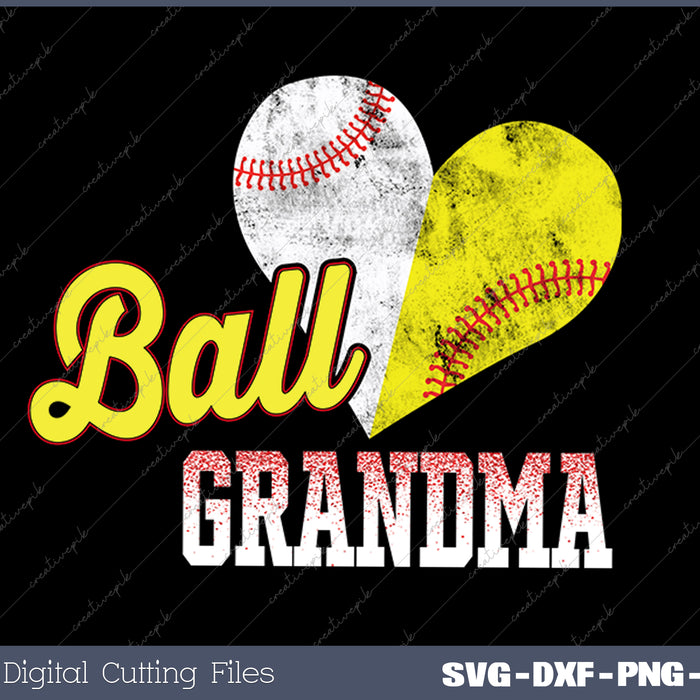 Funny Ball Grandma Baseball Softball SVG PNG Cutting Printable Files