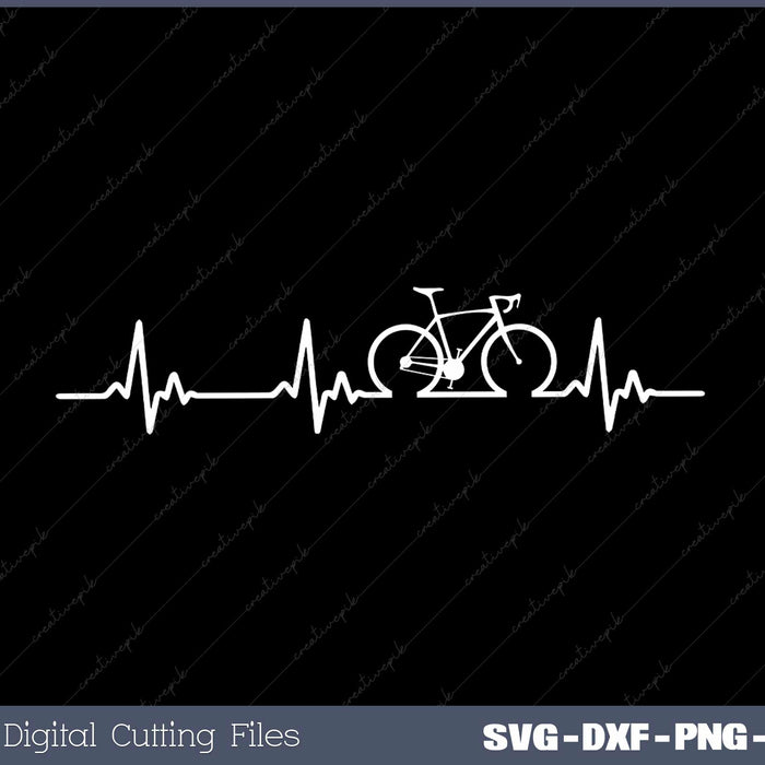 Funny Bicycle Heartbeat Cycling Cyclist SVG PNG Cutting Files