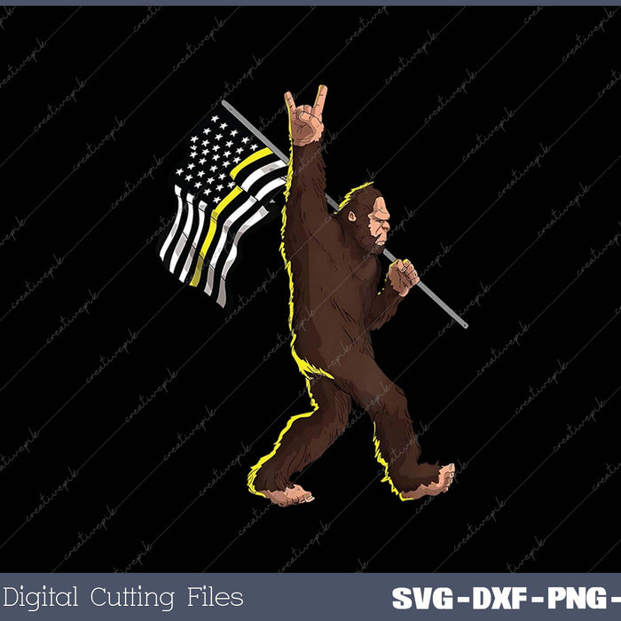 Funny Bigfoot Rock and Roll Thin Yellow Line Dispatchers SVG Files