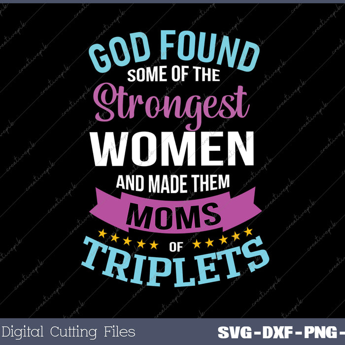 Funny Birthday Gifts For Mom And Dad Of Triplets SVG PNG Files