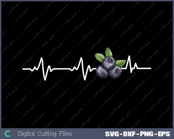 Funny Blueberry Heartbeat Blueberry Lover SVG PNG Cutting Printable Files