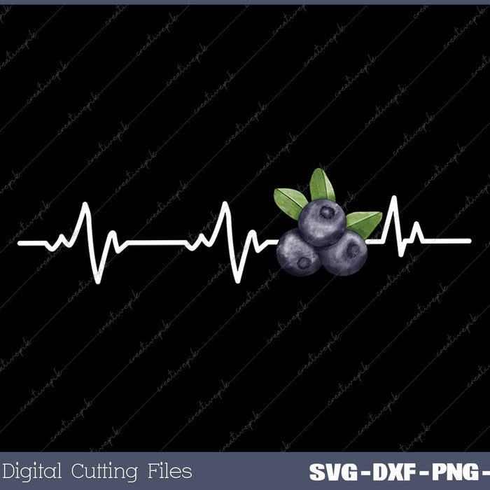 Funny Blueberry Heartbeat Blueberry Lover SVG PNG Cutting Printable Files