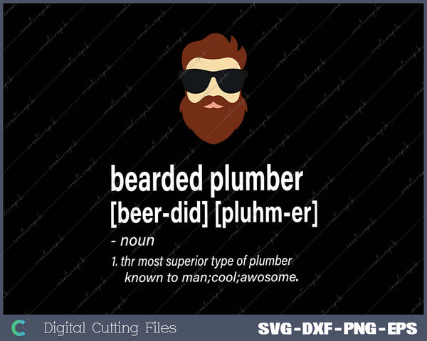 Funny Brown Beard Plumber Gift for Men Son of a Plumber