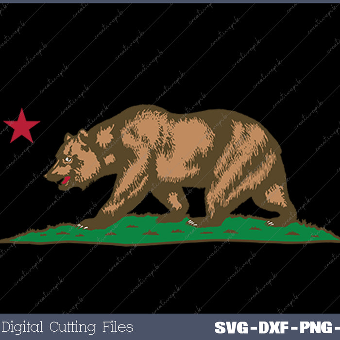 Funny California Surfing Bear Surfboard Vintage Souvenir SVG PNG Printable Files