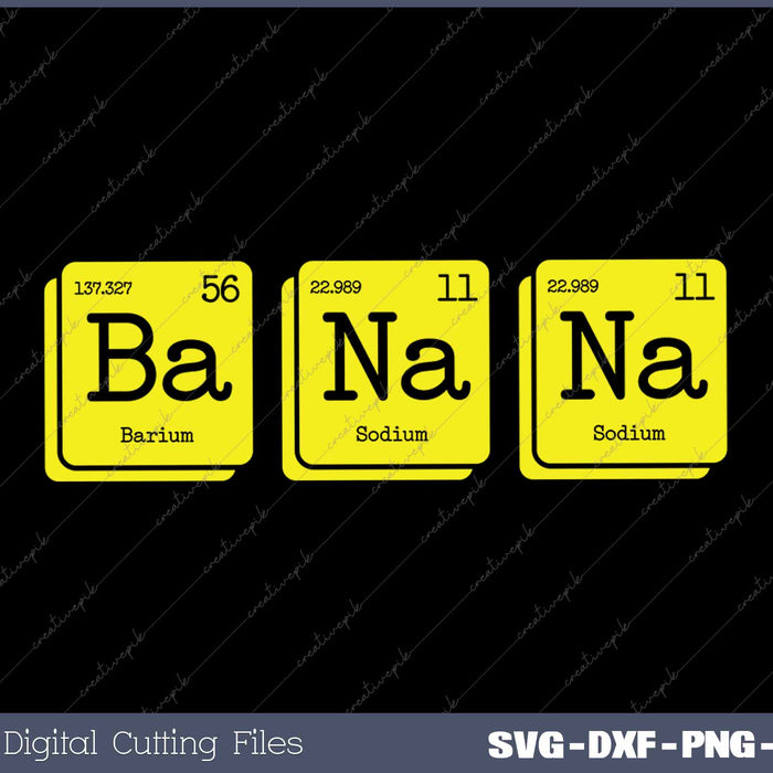 Funny Chemistry Yellow Banana Periodic Table