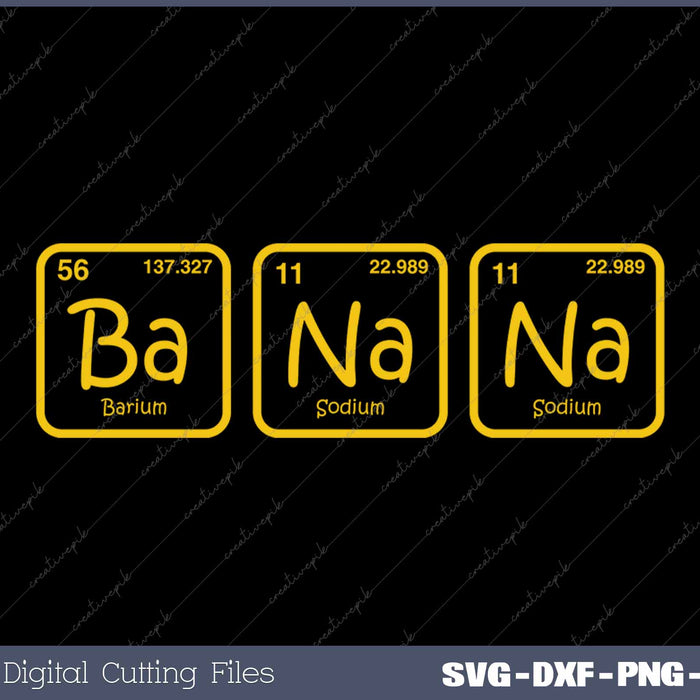 Funny Chemistry Yellow Banana Periodic Table