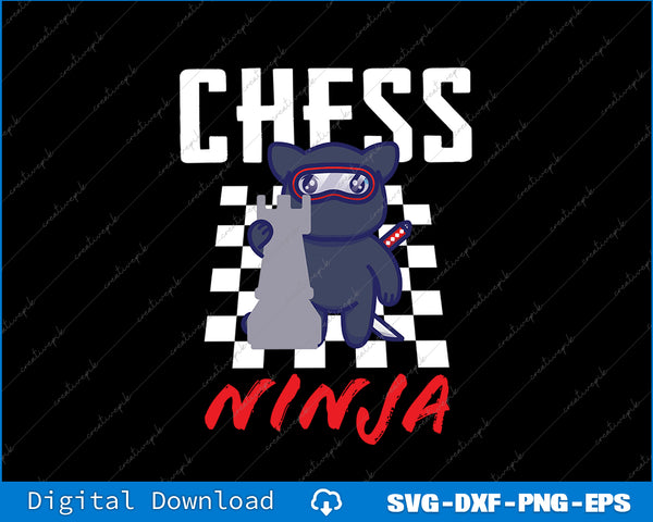 Funny Chess Ninja For Kids And Chess Player SVG PNG Printable File