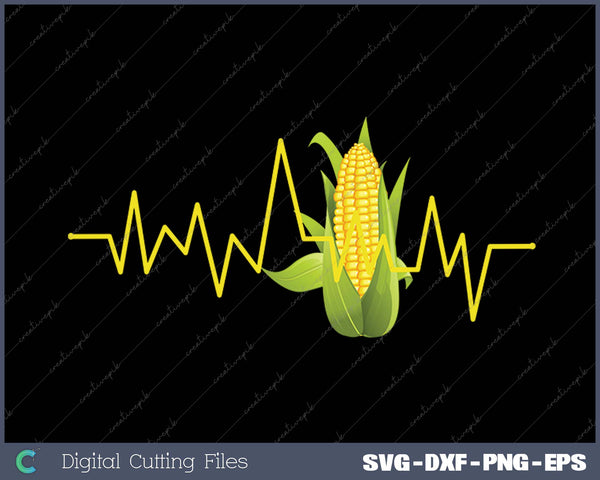 Funny Corn Heartbeat Corn On The Cob Farming SVG PNG Cutting Printable Files