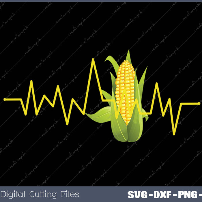 Funny Corn Heartbeat Corn On The Cob Farming SVG PNG Cutting Printable Files