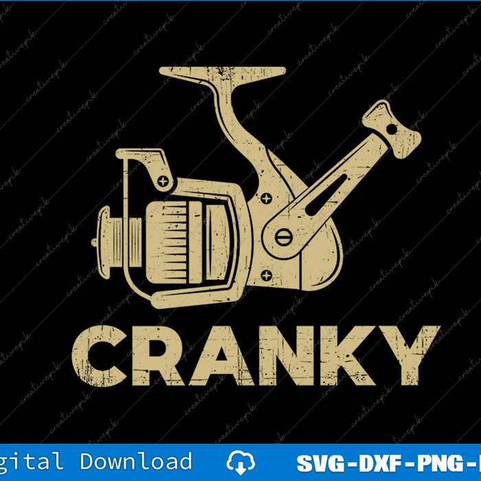 Funny Crankbait Fishing Lure Cranky SVG PNG Cutting Printable File
