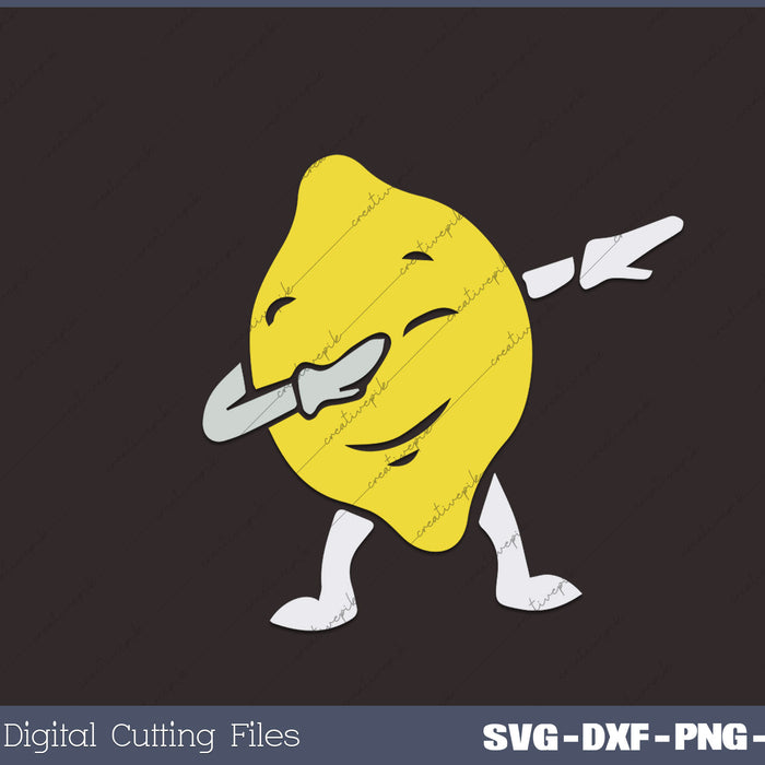 Funny Dabbing Lemon Illustration Lemonade Lover SVG PNG Cutting Printable Files