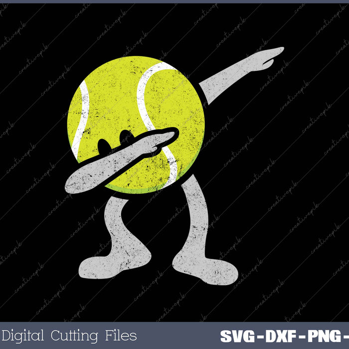 Funny Dabbing Tennis Ball SVG PNG Cutting Printable Files