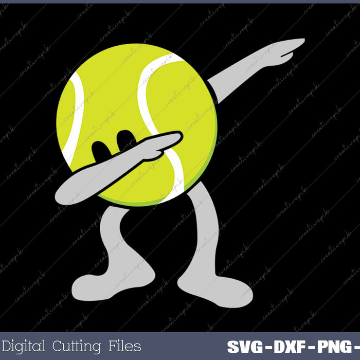 Funny Dabbing Tennis Ball SVG PNG Cutting Printable Files