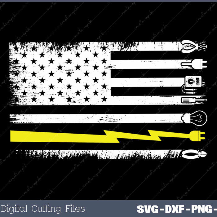 Funny Electrician Electrical Engineer Lineman US Flag SVG Cut files