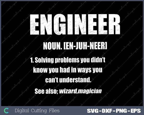 Funny Engineering Student Engineer Noun Definition Nerds