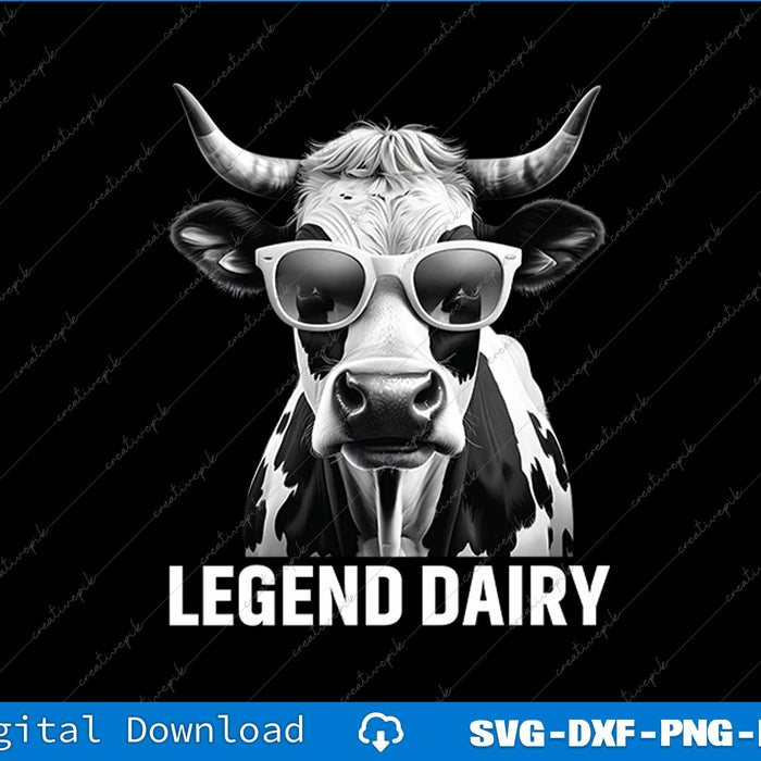 Funny Farmer Cow Legend Dairy SVG PNG Cutting Printable File