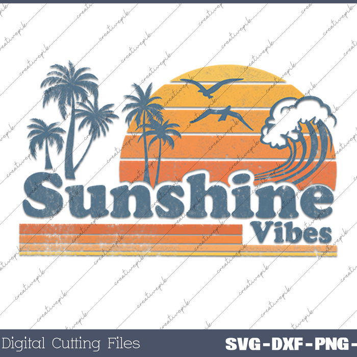 Funny Feelin Salty Beach Summer Vacation 70's Retro SVG PNG Printable Files