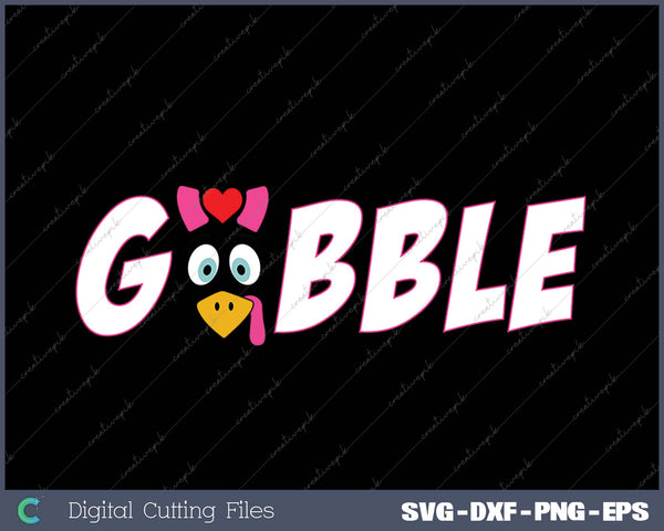 Funny Giant Turkey Face Thanksgiving Gobble Holiday SVG PNG Cutting Printable Files