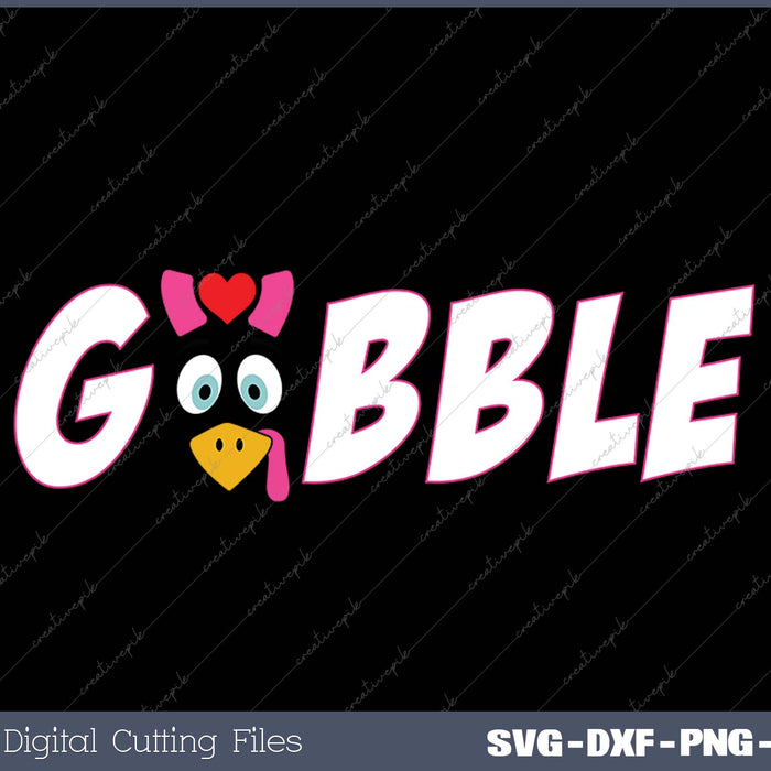 Funny Giant Turkey Face Thanksgiving Gobble Holiday SVG PNG Cutting Printable Files