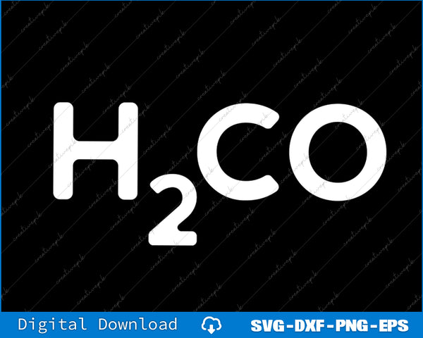 Molecular structure of formaldehyde with 'H2CO' on a black background