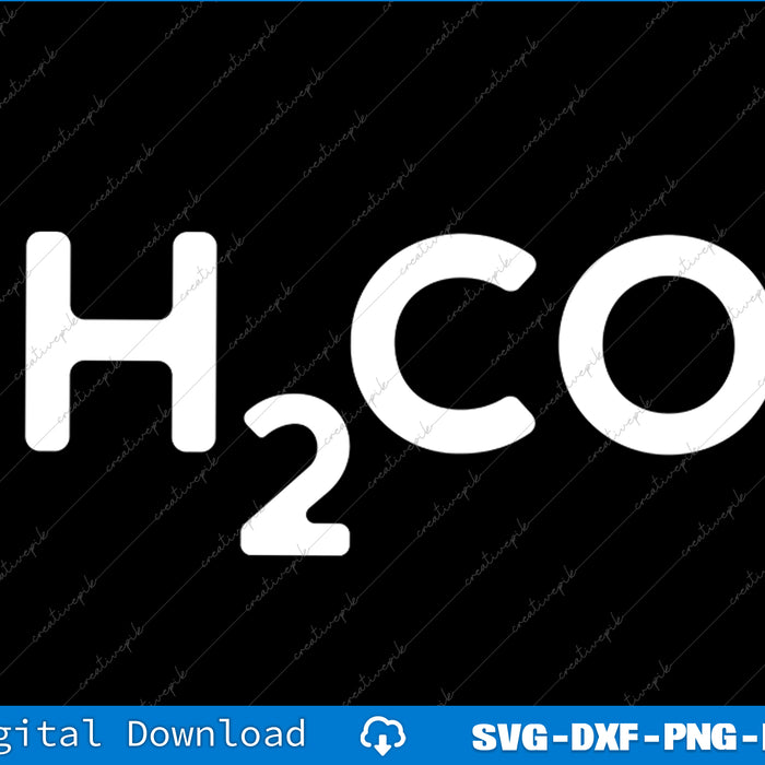 Molecular structure of formaldehyde with 'H2CO' on a black background