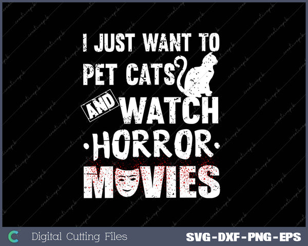 Funny Horror Movies Fan - Scary Halloween Cat Pet Lovers 