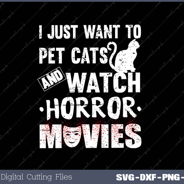 Funny Horror Movies Fan - Scary Halloween Cat Pet Lovers 