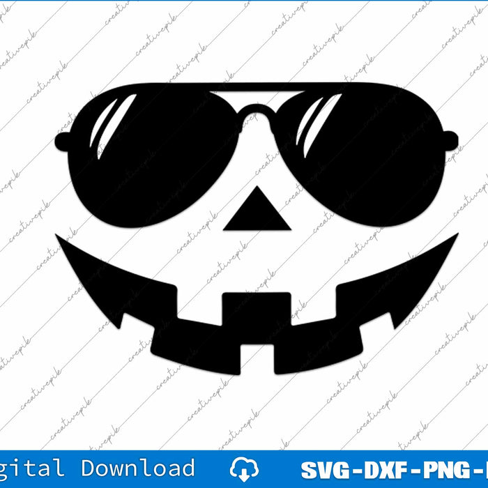 Funny Jack O Lantern Face Pumpkin Halloween Costume SVG PNG File