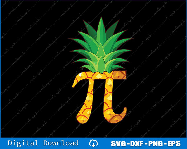 Funny Math Teacher Hawaiian Pineapple Pi Day Symbol SVG PNG Printable Files