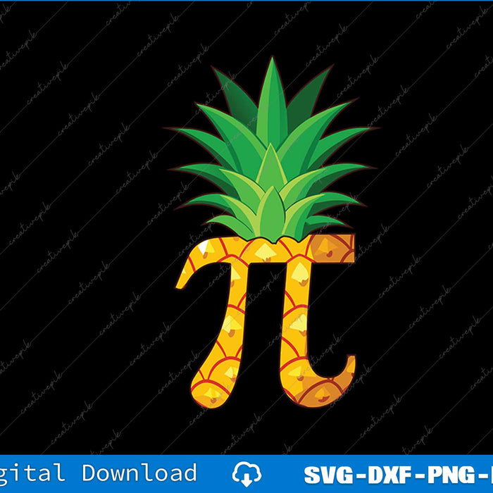 Funny Math Teacher Hawaiian Pineapple Pi Day Symbol SVG PNG Printable Files