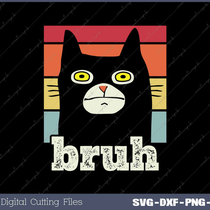 Funny Meme saying Bruh with Cat Greetings 