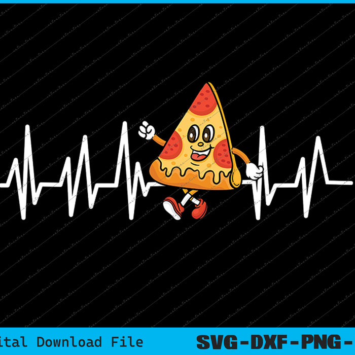 Funny Pizza Slice Heartbeat SVG PNG Cutting Printable Files