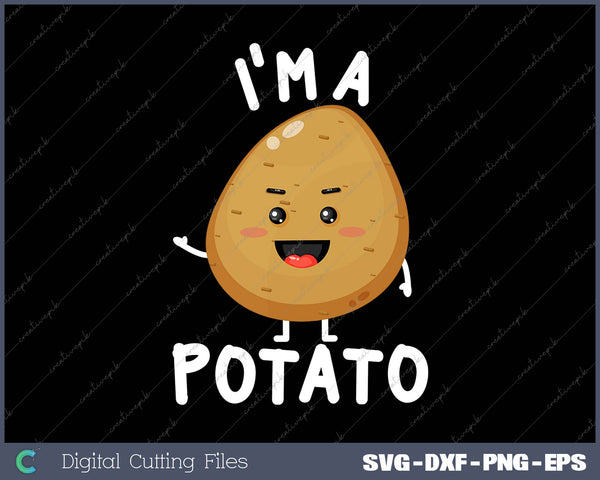 Funny Potato Costume Cute Kawaii Style Smiling I'm A Potato 