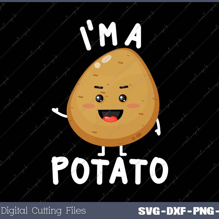 Funny Potato Costume Cute Kawaii Style Smiling I'm A Potato 