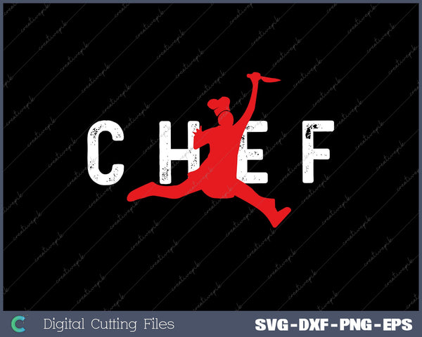 Funny Restaurant Chef Jumping Chef Knife Logo