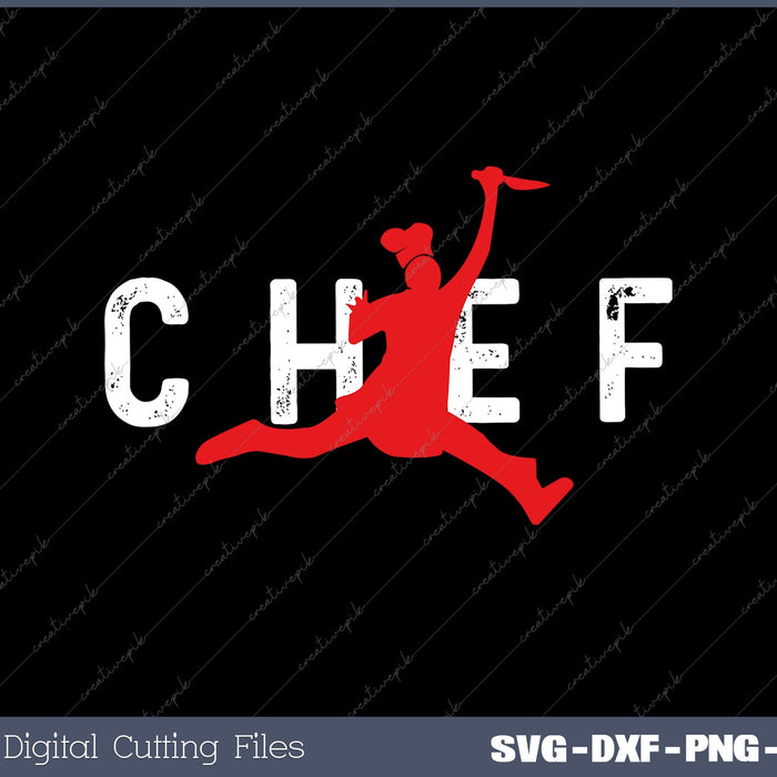 Funny Restaurant Chef Jumping Chef Knife Logo