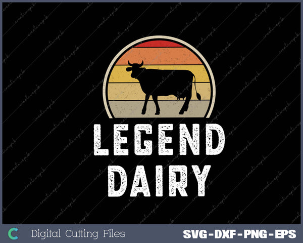 Funny Retro Cow Farmer Dairy Farming SVG PNG Cutting Printable Files