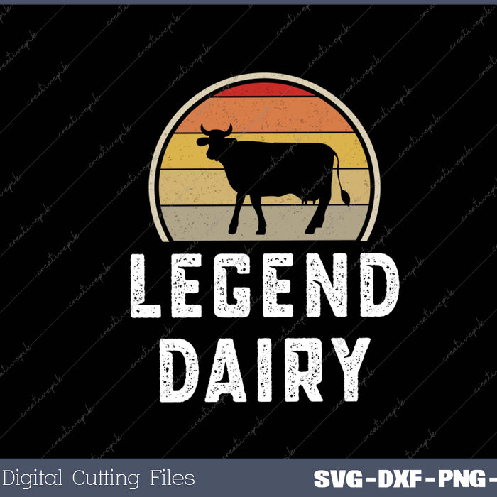 Funny Retro Cow Farmer Dairy Farming SVG PNG Cutting Printable Files