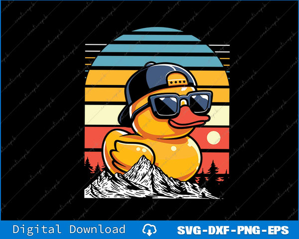 Funny Rubber Duck Cool Graphics Tee SVG PNG Cutting Printable Files