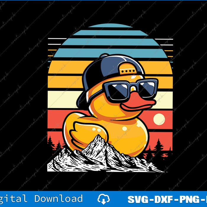 Funny Rubber Duck Cool Graphics Tee SVG PNG Cutting Printable Files