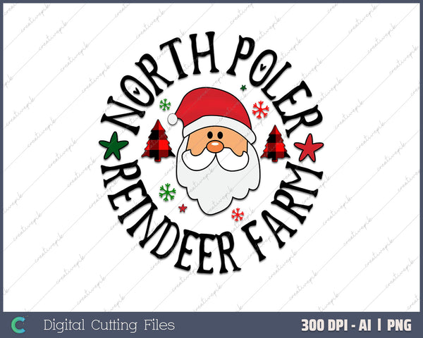 Funny Santa Face Christmas Parody The North AI PNG Sublimation File