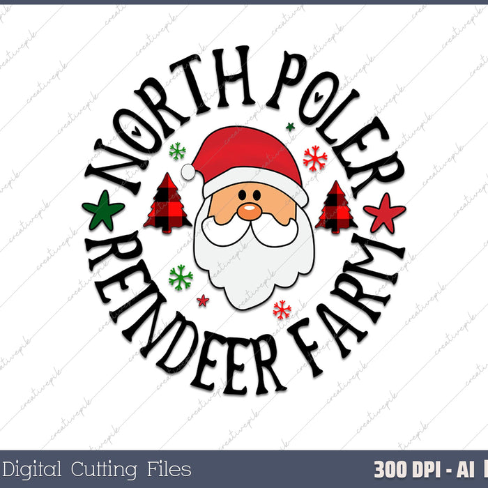 Funny Santa Face Christmas Parody The North AI PNG Sublimation File