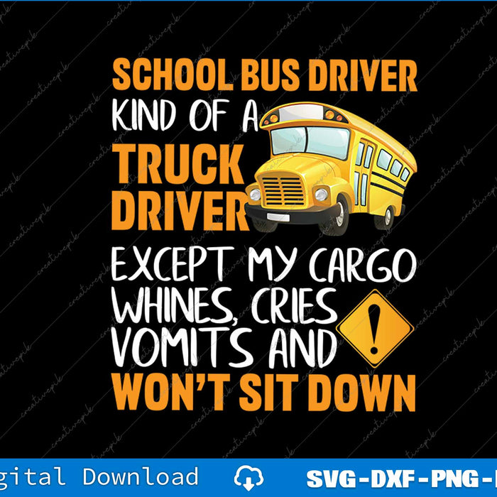 Funny School Bus Driver HS0 School Bus Driver SVG PNG Printable File