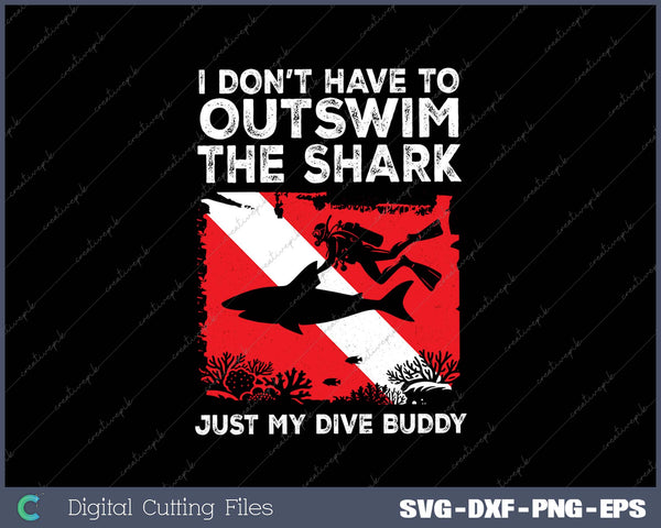 Funny Scuba Diving Design For Men Women Shark Diving Buddy